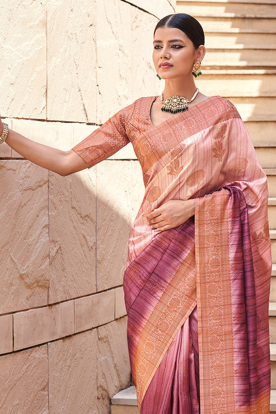 Rust Orange And Brown Digital Print Saree
