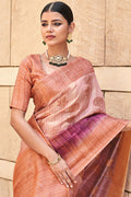 Rust Orange And Brown Digital Print Saree