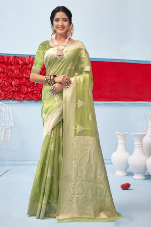 Light Green cotton Saree