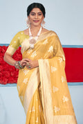 Mustard Yellow Cotton Saree