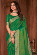 Forest Green Tussar Saree