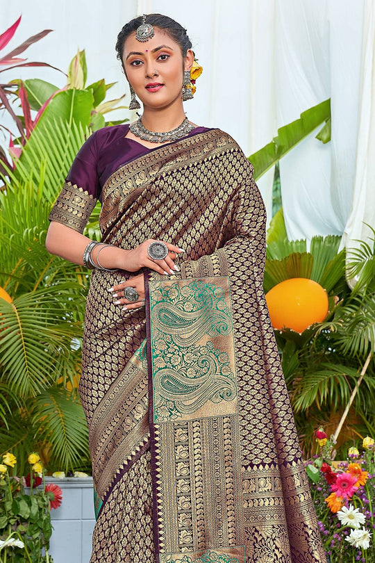 Wine Kanjivaram Saree