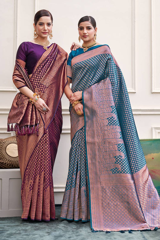 Wine Silk Saree