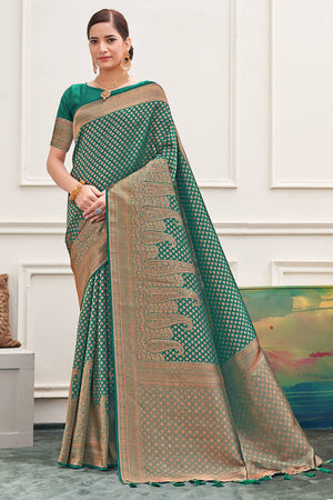 Pine Green Silk Saree