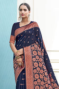Navy Blue Silk Saree