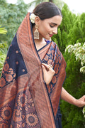 Navy Blue Silk Saree