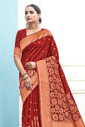 Crimson Red Silk Saree