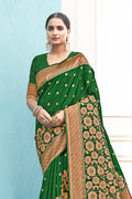 Cadmium Green Silk Saree