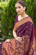 Sangria Wine Silk Saree