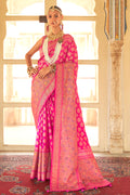 Hot Pink Banarasi Saree