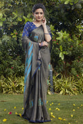 Cerulean Blue Brasso Saree