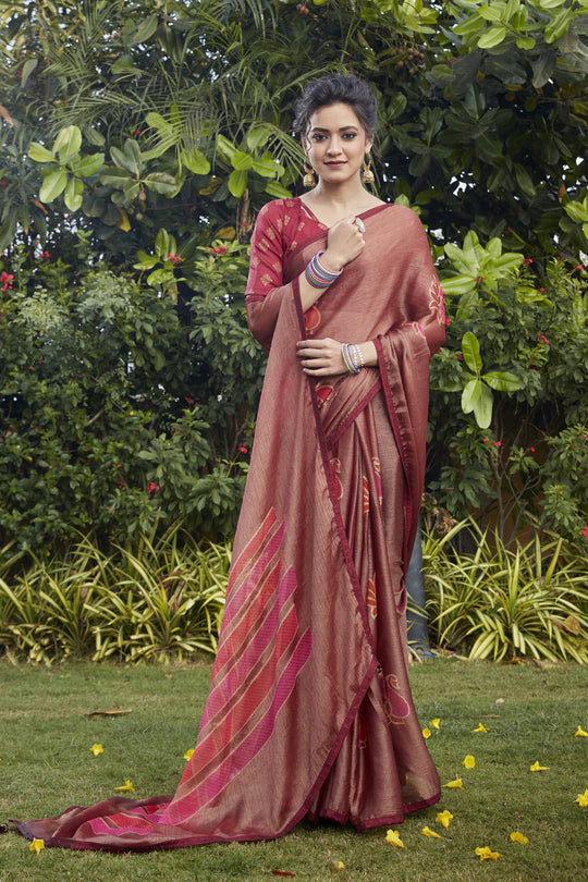 Brick Brown Brasso Saree
