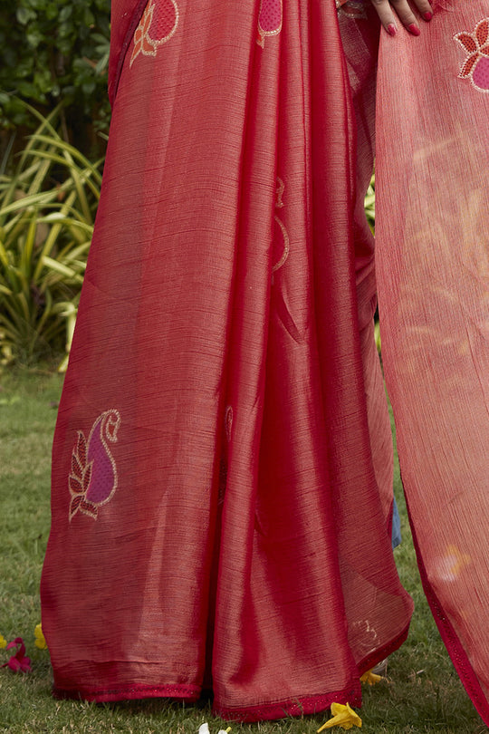 Desire Red Brasso Saree