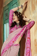 Flamingo Pink Georgette Saree