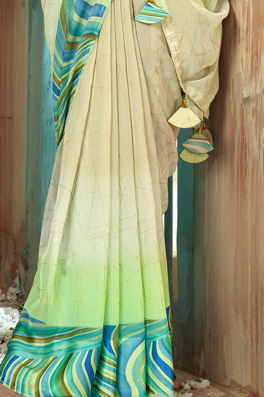 Pista Green Georgette Saree