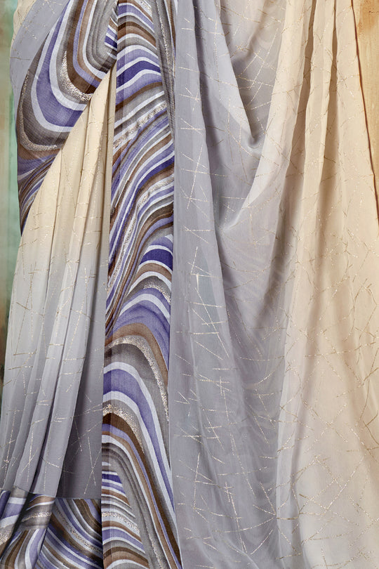 Deep Blue Georgette Saree