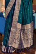 Peacock Blue Silk Saree