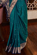 Peacock Blue Silk Saree