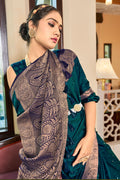 Peacock Blue Silk Saree