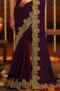 Bluberry Purple Pure Silk Saree