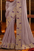 Lilac Lavender Viscose Silk Saree