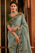 Sage Green Viscose Silk Saree