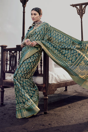 Castelton Green Digital Print Saree
