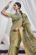 Olive Green Digital Print Saree