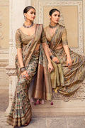 Almond Brown Digital Print Saree