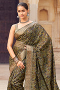 Army Green Digital Print Saree