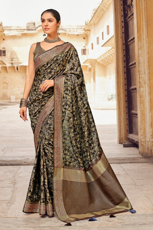 Umber Brown Digital Print Saree