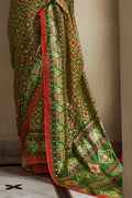 Pickle Green Digital Print Saree