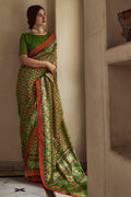 Pickle Green Digital Print Saree