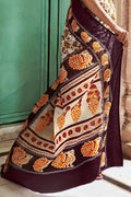 Purple Digital Print Saree