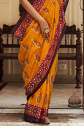 Gold Yellow Digital Print Saree