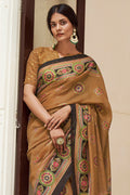 Light Brown Digital Print Saree