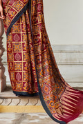 Rosewood Maroon Digital Print Saree