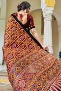 Rosewood Maroon Digital Print Saree