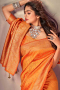 Honey Orange Silk Saree