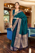 Peacock Blue Silk Saree