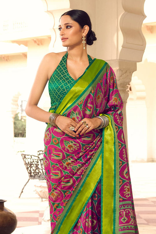Dark Pink Patola Saree