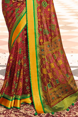 Currant Red Patola Saree