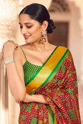 Currant Red Patola Saree