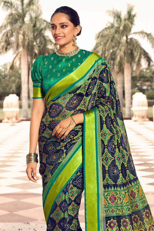 Pine Green Patola Saree