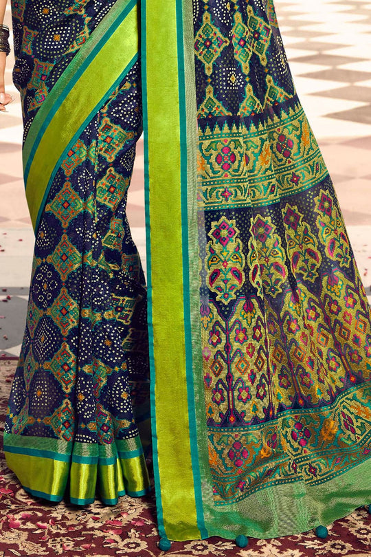 Pine Green Patola Saree