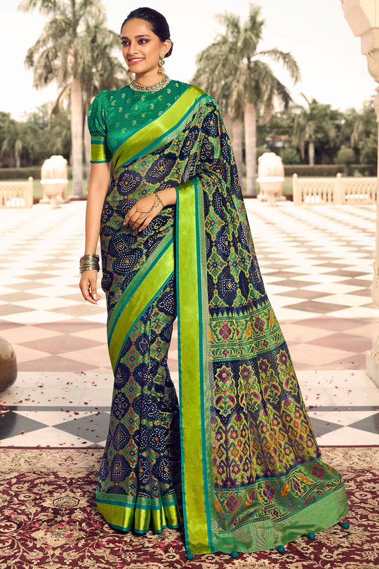 Pine Green Patola Saree