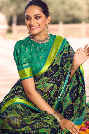 Pine Green Patola Saree