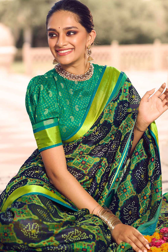 Pine Green Patola Saree