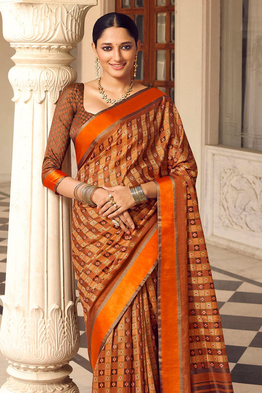 Ginger Orange Patola Saree