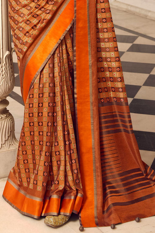 Ginger Orange Patola Saree